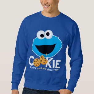 Sesame Street   Cookie Monster Loving Cookies Lång Ärmad Tröja