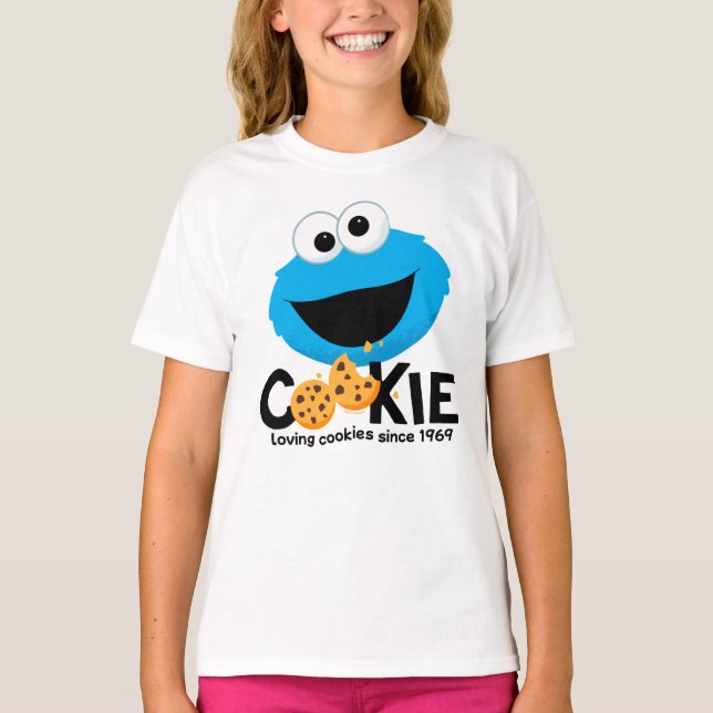 Sesame Street | Cookie Monster Loving Cookies T Shirt (Framsida)