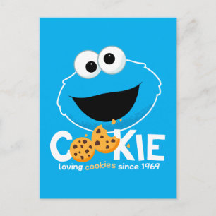Sesame Street Cookie Monster Loving Cookies Vykort