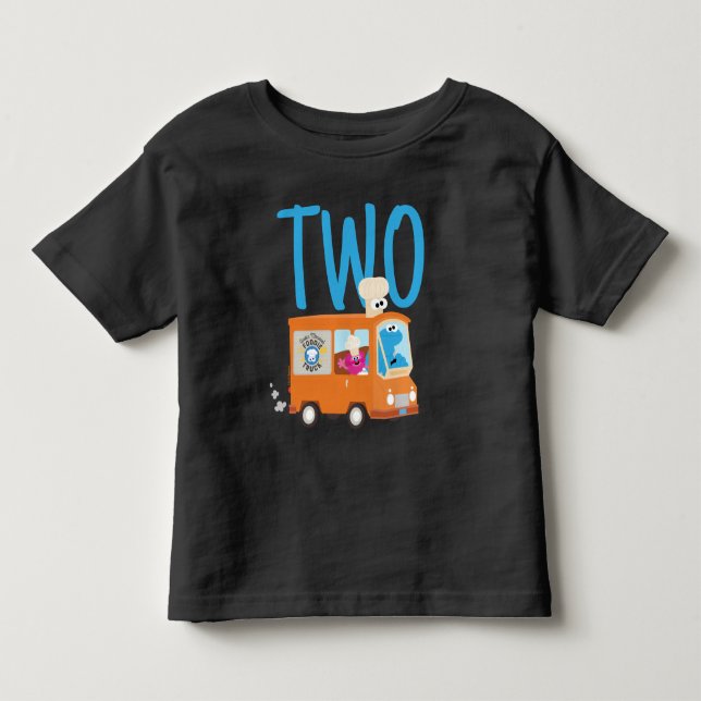 Sesame Street | Cookie Monster Matvagnsförare Föde T Shirt (Framsida)