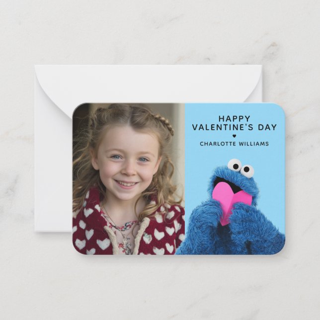 Sesame Street | Cookie Monster Photo Valentine Anteckningskort (Framsida)