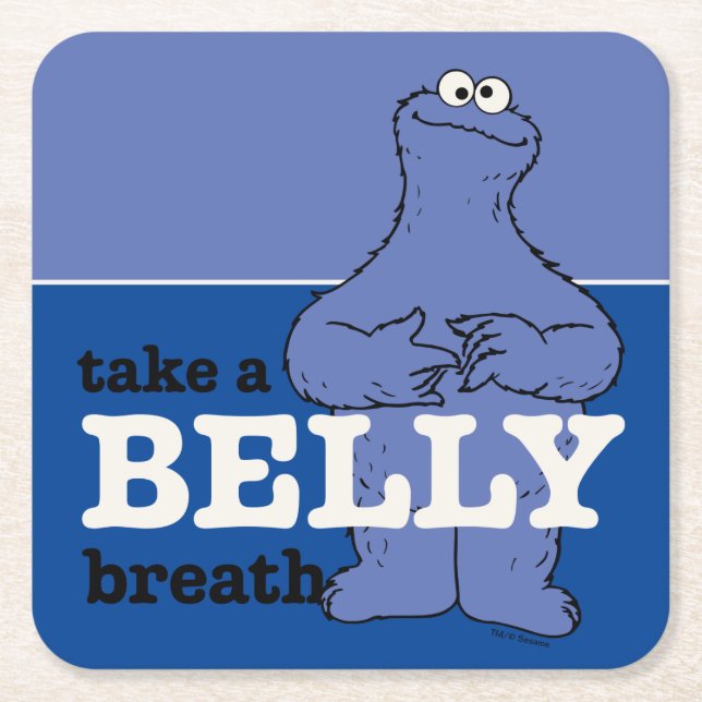 Sesame Street | Cookie Monster tar andedräkt Underlägg Papper Kvadrat (Framsidan)