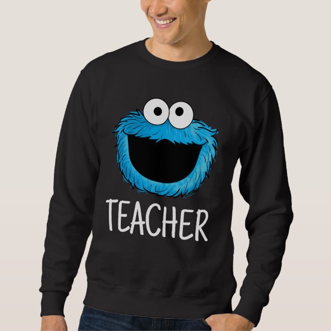 Sesame Street | Cookie Monster Teacher Lång Ärmad Tröja (Framsida)