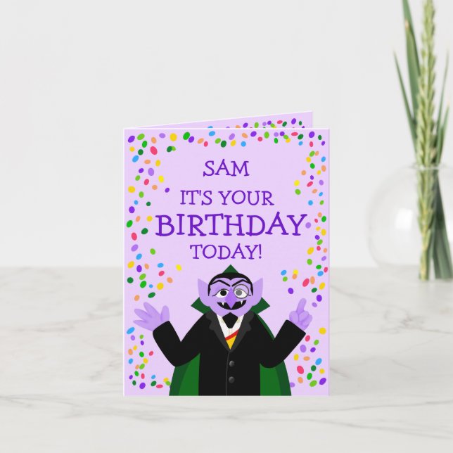 Sesame Street | Count von Count Birthday Helgkort (Framsida)