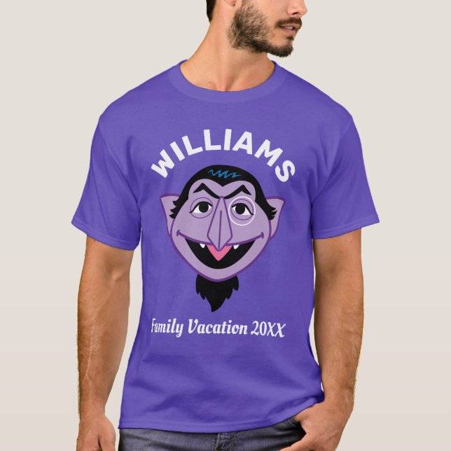 Sesame Street | Count von Count Family Vacation T Shirt (Framsida)