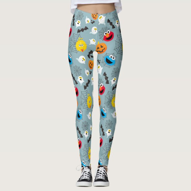 Sesame Street Cute Halloween Mönster Leggings (Framsida)