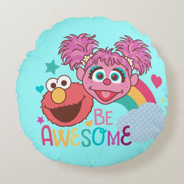 Sesame Street | Elmo & Abby - BE Fantastisk Rund Kudde (Framsidan)