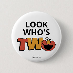 Sesame Street Elmo - Andra födelsedagsbutton Knapp