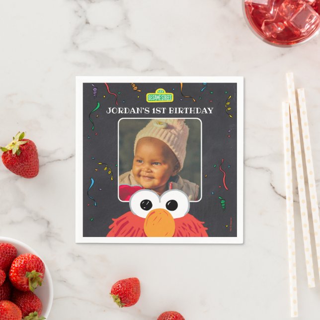 Sesame Street | Elmo Birthday Chalkboard Pappersservett (Insitu)