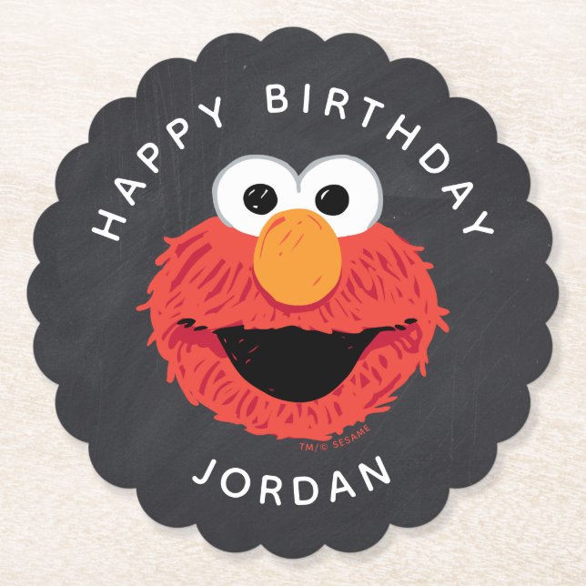 Sesame Street | Elmo Birthday Chalkboard Underlägg Papper (Framsida)