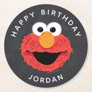 Sesame Street Elmo Birthday Chalkboard Underlägg Papper Rund