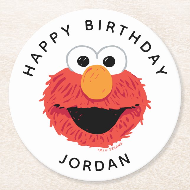 Sesame Street | Elmo Birthday Chalkboard Underlägg Papper Rund (Framsidan)
