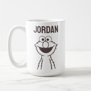 Sesame Street   Elmo Bright   Lägg till ditt namn Kaffemugg