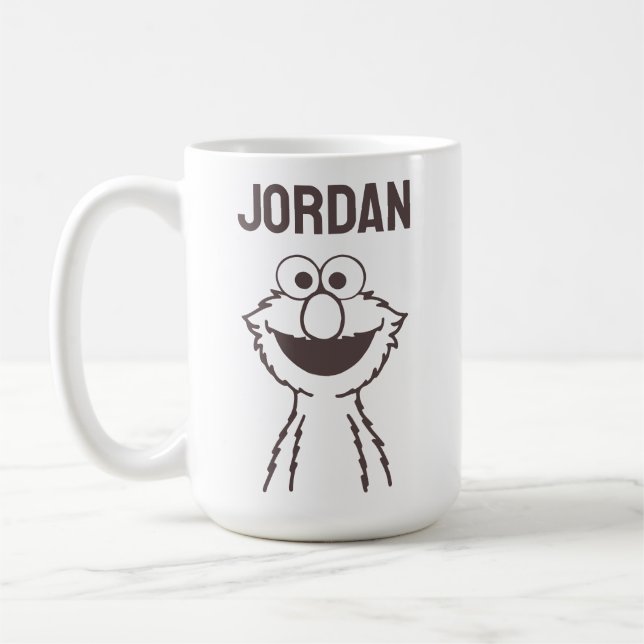Sesame Street | Elmo Bright | Lägg till ditt namn Kaffemugg (Vänster)