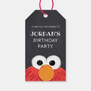 Sesame Street Elmo Chalkboard Birthday Presentetikett