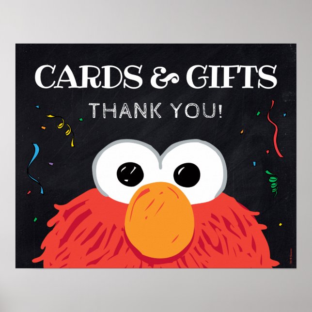 Sesame Street - Elmo Chalkboard-kort och presentko Poster (Framsidan)
