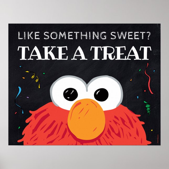 Sesame Street - Elmo Chalkboard, ta ett fördrag Poster (Framsidan)