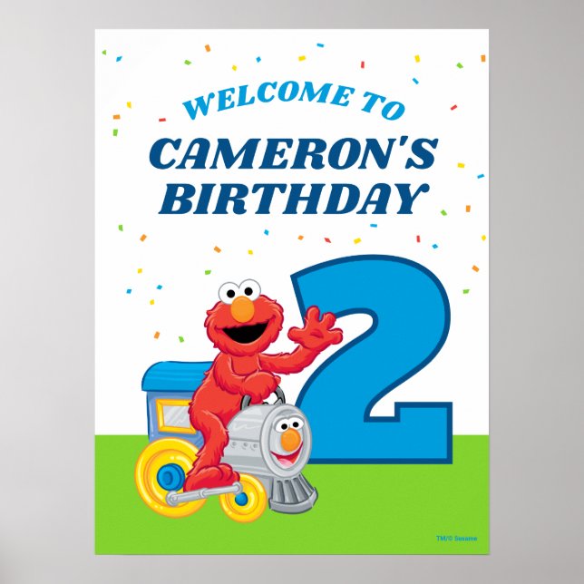 Sesame Street Elmo Chugga Chugga Two Two Födelseda Poster (Framsidan)