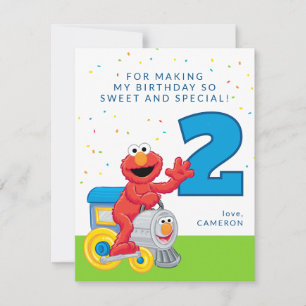 Sesame Street Elmo Chugga Chugga Two Two Födelseda Tack Kort