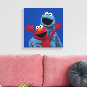 Sesame Street Elmo & Cookie Monster Canvastryck