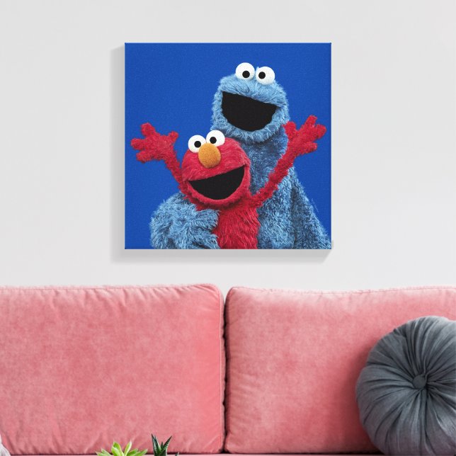Sesame Street | Elmo & Cookie Monster Canvastryck (Insitu (Vardagsrum))