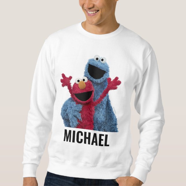 Sesame Street | Elmo & Cookie Monster Lång Ärmad Tröja (Framsida)