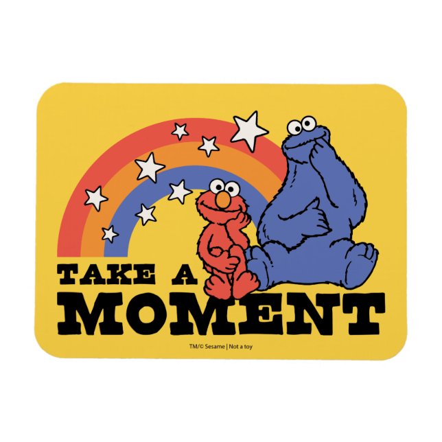 Sesame Street | Elmo & Cookie Ta ett ögonblick Magnet (Horisontell)