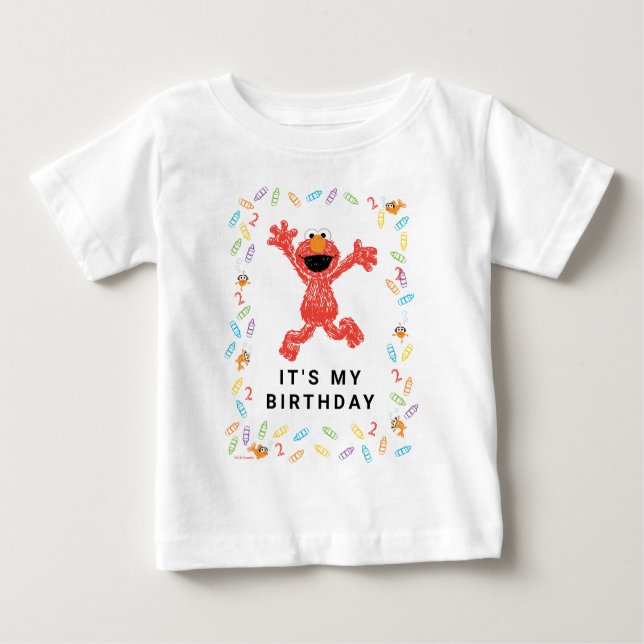 Sesame Street Elmo | Crayon Birthday T Shirt (Framsida)