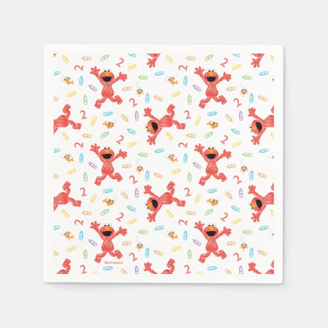Sesame Street Elmo | Crayon på födelsedagen Pappersservett (Framsidan)