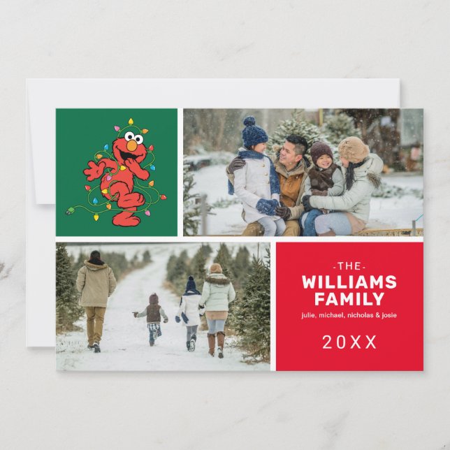 Sesame Street | Elmo Family Photo Helgdag Julkort (Framsida)