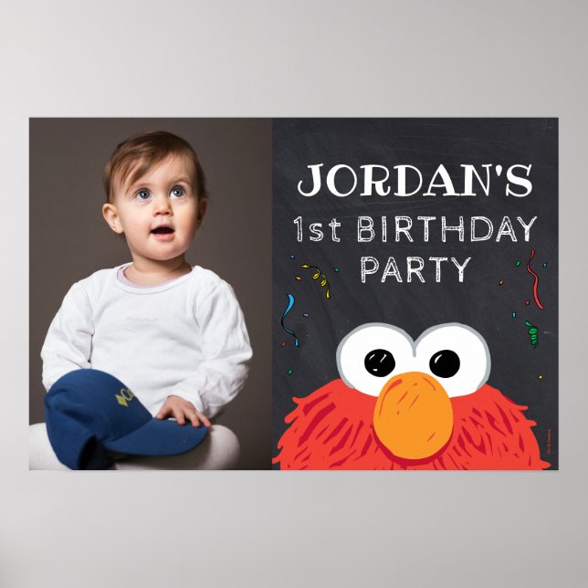 Sesame Street | Elmo First Birthday Chalkboard Poster (Framsidan)