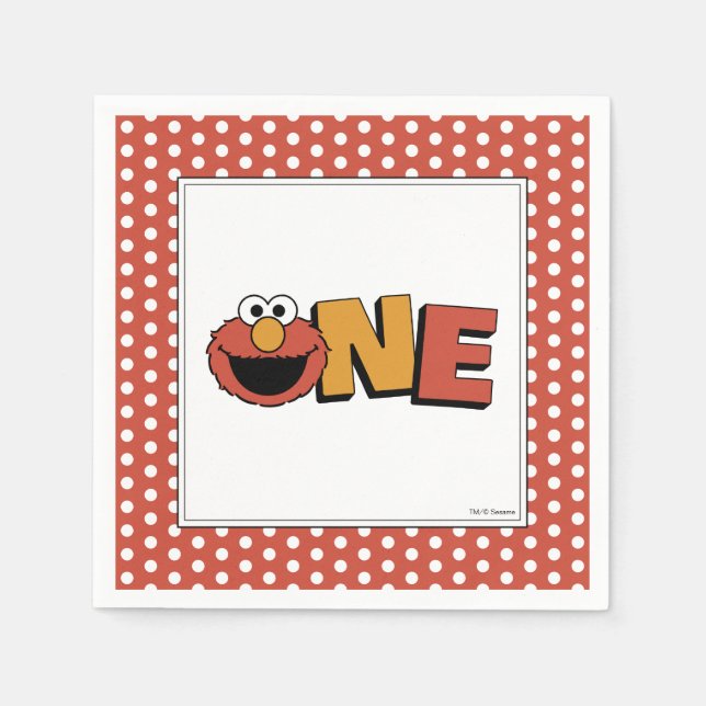 Sesame Street | Elmo - First Birthday Napkins Pappersservett (Framsidan)
