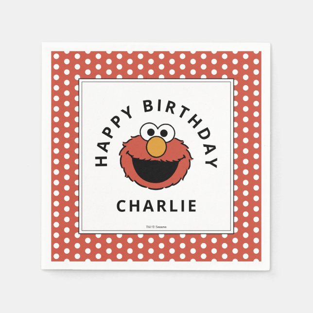 Sesame Street | Elmo - First Birthday Napkins Pappersservett (Framsidan)