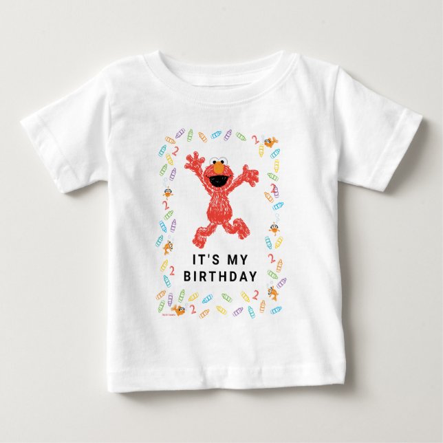 Sesame Street Elmo | Födelsedagskrita T Shirt (Framsida)