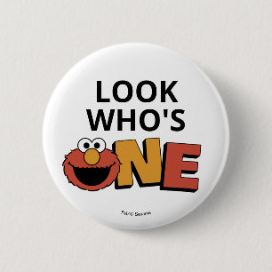 Sesame Street Elmo - Första födelsedagsbutton Knapp