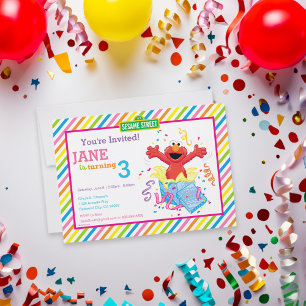Sesame Street Elmo Girl's Birthday Inbjudningar