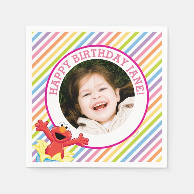 Sesame Street | Elmo Girl's Birthday Pappersservett (Framsidan)