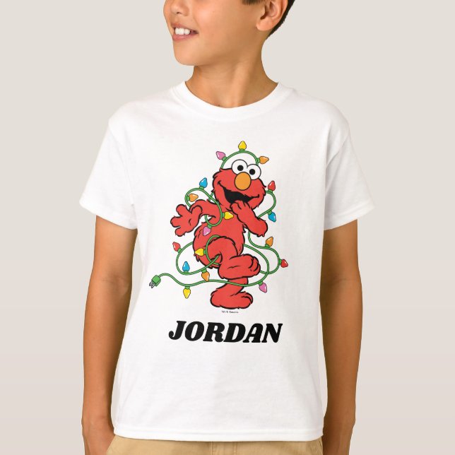 Sesame Street | Elmo jul Ljus T Shirt (Framsida)