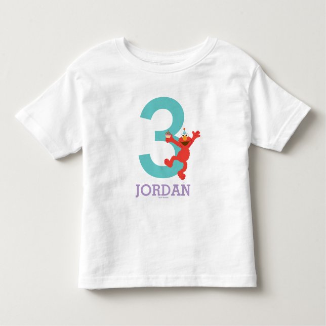 Sesame Street | Elmo - Konfetti 3:e födelsedagen Tee Shirt (Framsida)