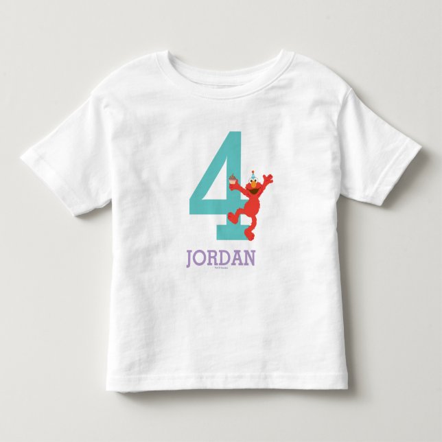 Sesame Street | Elmo - Konfetti 4-årsdag Tee (Framsida)