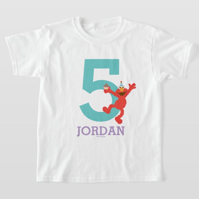 Sesame Street | Elmo - Konfetti 5:e födelsedagen T Shirt (Laydown)