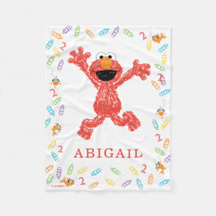 Sesame Street Elmo   Krita födelsedag Fleecefilt