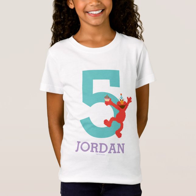 Sesame Street | Elmo - Kupaka och Konfetti-födelse T Shirt (Framsida)