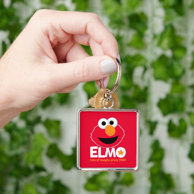 Sesame Street | Elmo Laughs sedan 1984 Fyrkantig Silverfärgad Nyckelring (Hand)