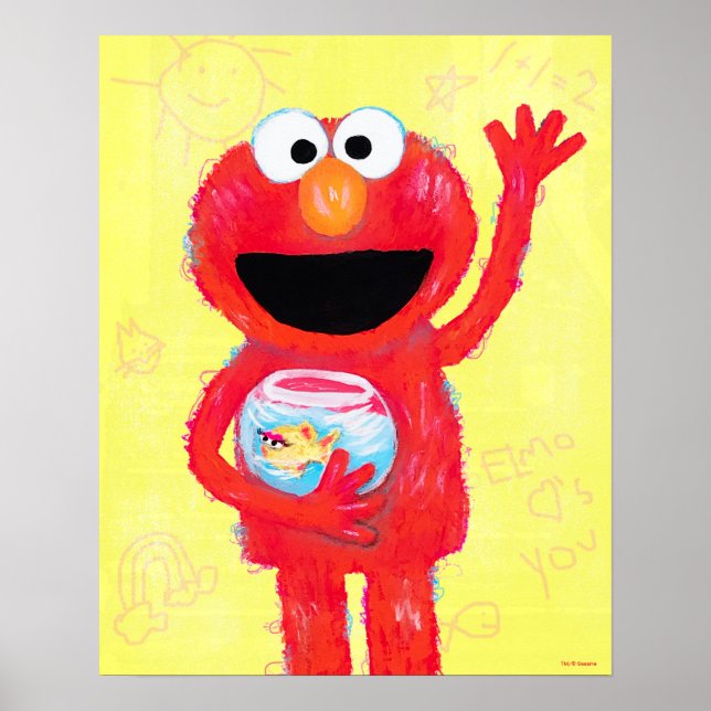 Sesame Street | Elmo med Goldfish Poster (Framsidan)
