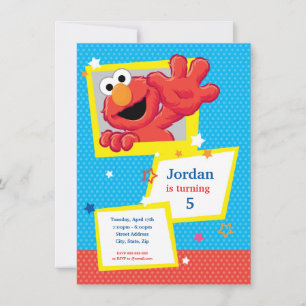 Sesame Street Elmo - Polka Dot & Stars Birthday Inbjudningar