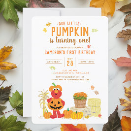 Sesame Street - Elmo | Pumpkin First Birthday Inbjudningar