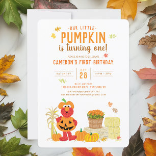 Sesame Street - Elmo Pumpkin First Birthday Inbjudningar