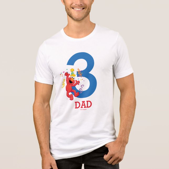 Sesame Street | Elmo - Rainbow Birthday Pappa T Shirt (Framsida)
