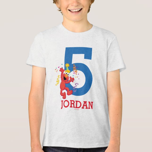 Sesame Street | Elmo - Rainbow Birthday T Shirt (Framsida)